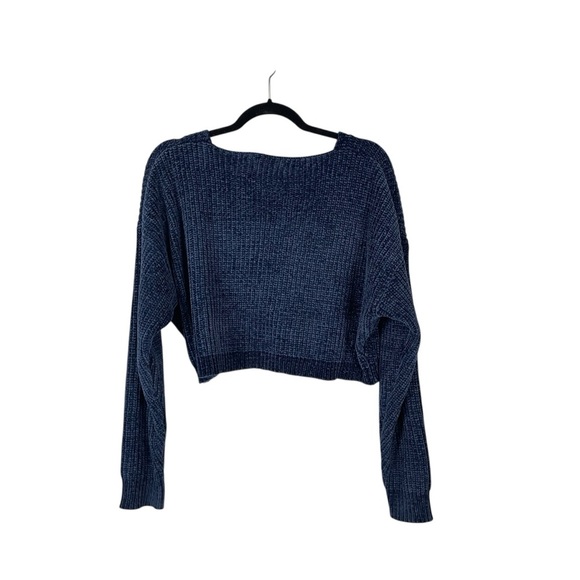 Seek The Label Blue Chenille Ribbed Knit Pullover Sweater Size M - Picture 5 of 6